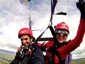 Paragliding Tandem Flight Reykjavik Iceland with Anita